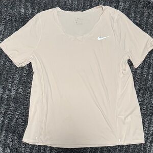 Nike Women's Beige Dri-FIT Short Sleeve Tee
